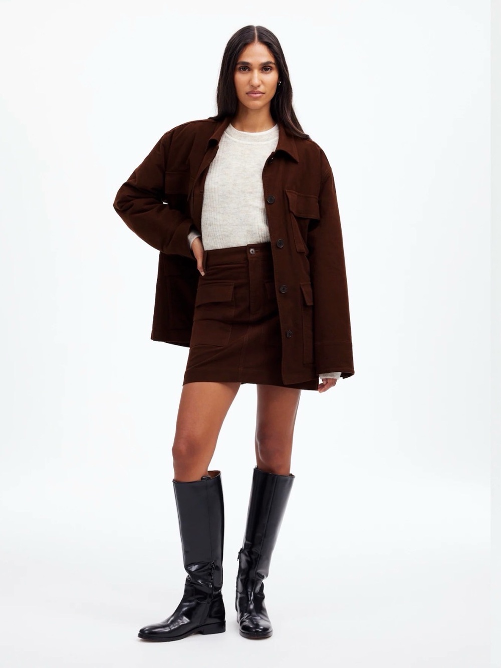 Utility Mini Skirt in Moleskin